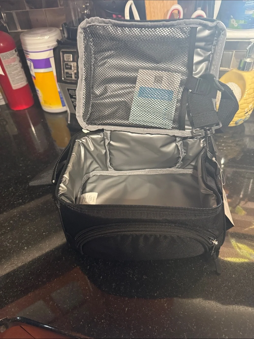 bongo Black Insulated Food Storage Lunch Bag with Shoulder Strap